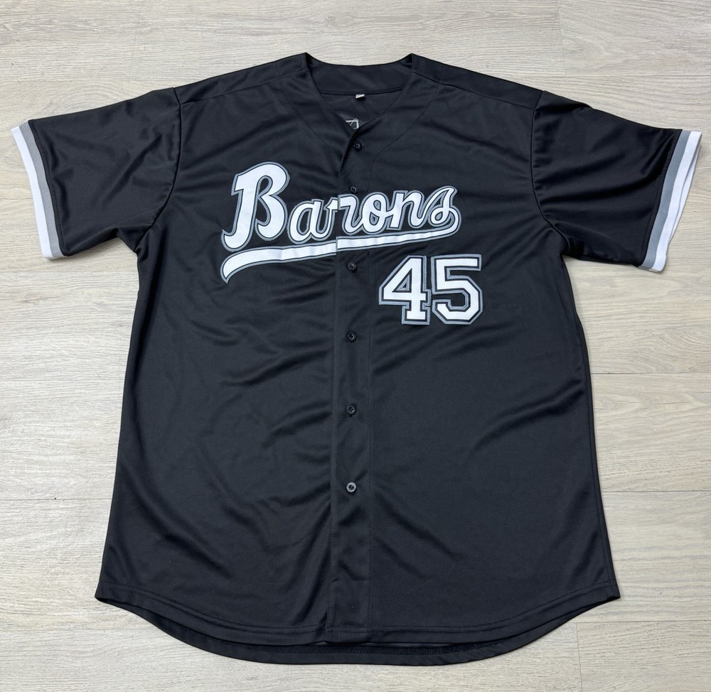 Tocament Birmingham Barons Michael Jordan #45 Baseball Jersey Black Men&rsquo;s XXL