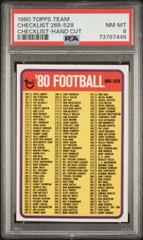 1980 Topps Handcut Checklist 265 – 528 PSA 8 NM – MT