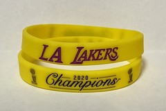 2 LOS ANGELES LAKERS 2020 NBA CHAMPIONS SILICONE WRISTBAND BRACELET