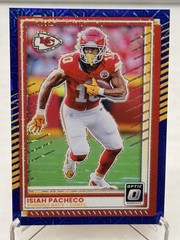 2025 Panini Donruss Optic Isiah Pacheco #147 Blue Mojo Prizm /55