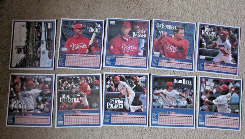 2004 Philadelphia Phillies Sunday News Team Poster Set- Jim Thome, Jimmy Rollins