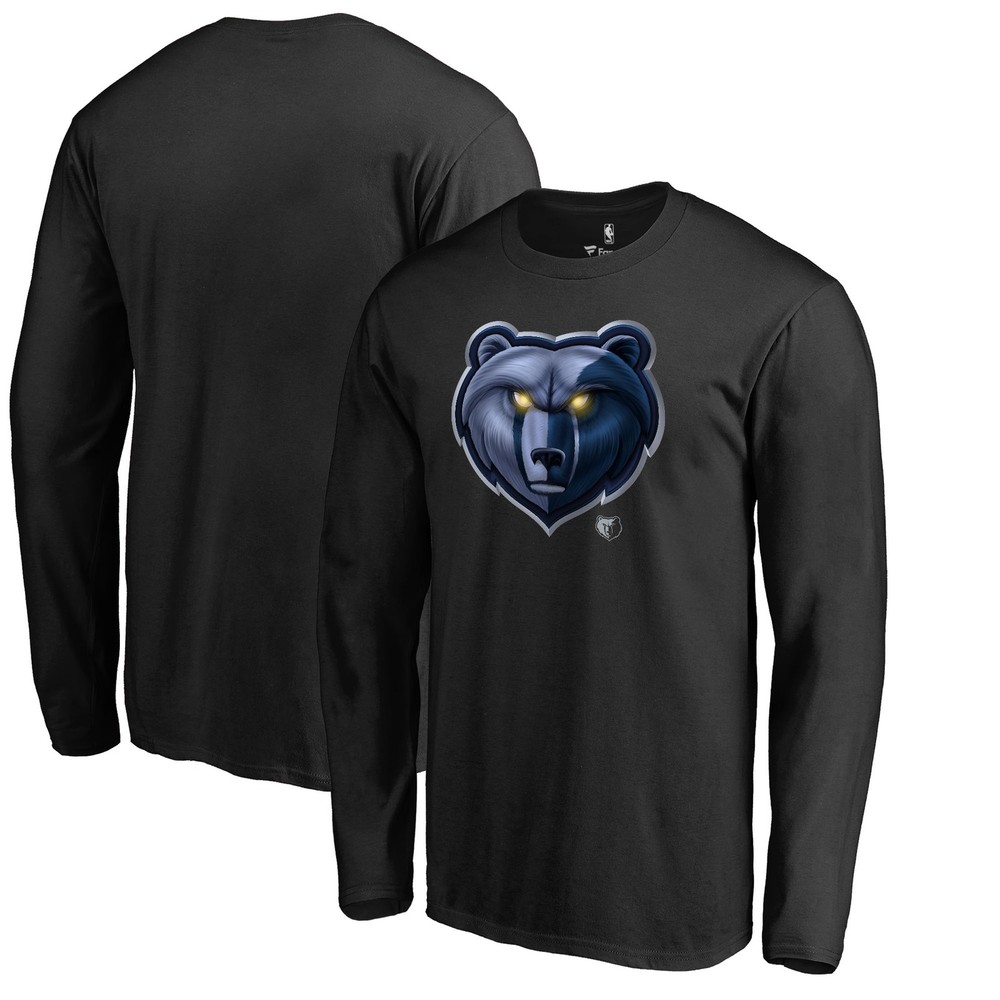 Men&rsquo;s Black Memphis Grizzlies Midnight Mascot Long Sleeve T-Shirt