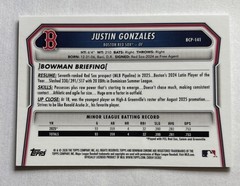 Justin Gonzales 1st Bowman Reptilian Refractor Boston Red Sox 2026 Bowman