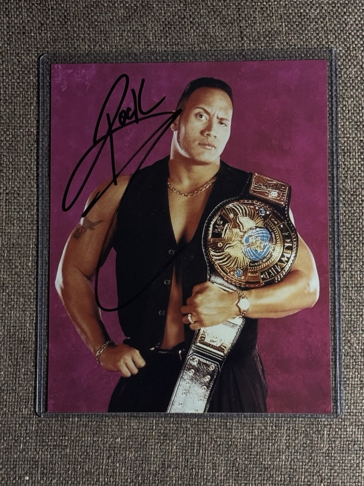 WWE The Rock Signed 8X10 Wrestling Photo With COA | Authentic Autograph