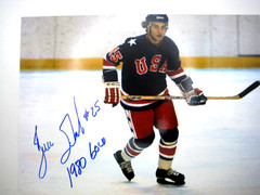 BUZZ SCHNEIDER 1980 USA HOCKEY GOLD MEDAL AUTOGRAPHED 8X10 PHOTO COA FREE SHIP!