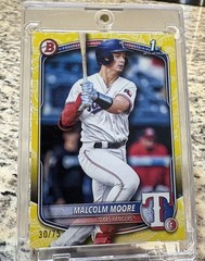 2025 Bowman Malcolm Moore Yellow Bandana /75 1st Bowman Rangers