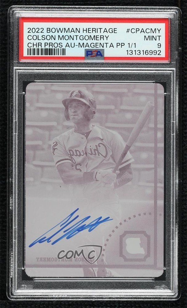 2022 Bowman Heritage Printing Plate Magenta 11 Colson Montgomery Auto 1n G2U