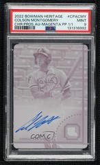 2022 Bowman Heritage Printing Plate Magenta 11 Colson Montgomery Auto 1n G2U