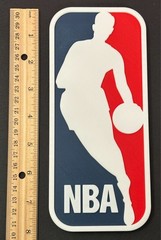 NBA Logo Sign, w Hanger Holes, 4&Prime;, 6&Prime;, 8&Prime;, Wall Art, Decor, Mount, Sports