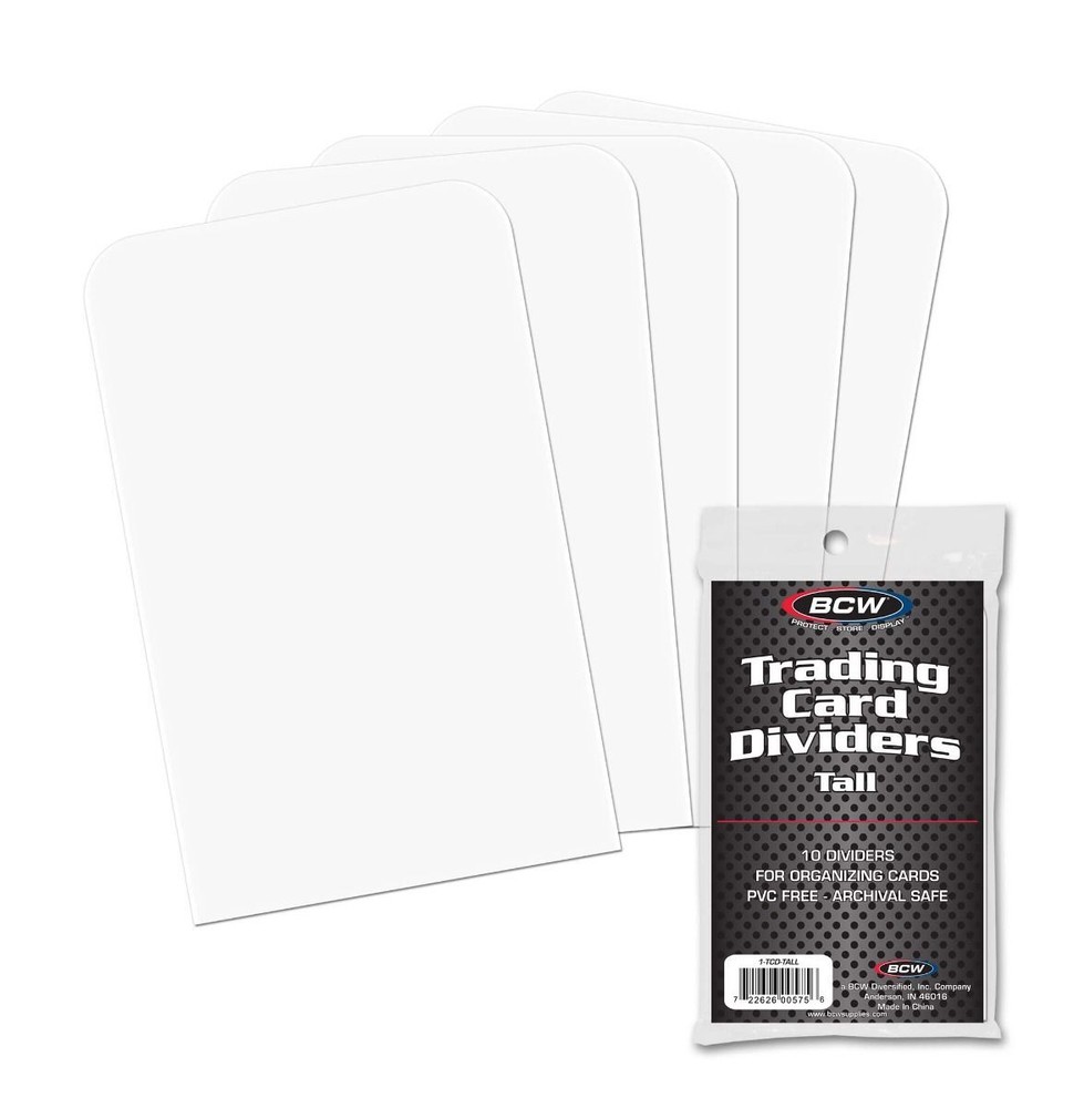 20 packs of 10 (200) BCW Tall Trading Card Dividers