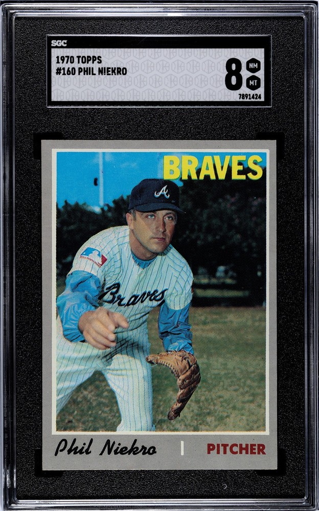 1970 Topps #160 Phil Niekro SGC 8 NM-MT Cert 7891424