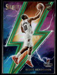 2023-24 Panini Select #15 Scoot Henderson Thunder Lane Green Prizm