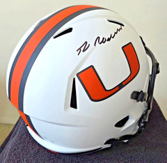 Greg Rousseau Signed Miami Hurricanes Full Size Replica Helmet Beckett BAS COA