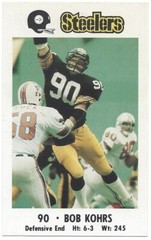 1982 Pittsburgh Steelers Police Bob Kohrs RC #90 Kiwanis Club Coca-Cola