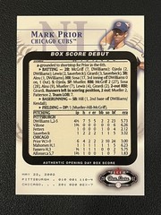Mark Prior 2002 Fleer Box Score Debut /2002 Cubs