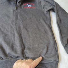 Embroidered Boston University Terriers Logo Zip-up Sweatshirt XXS Gray NCAA NWD