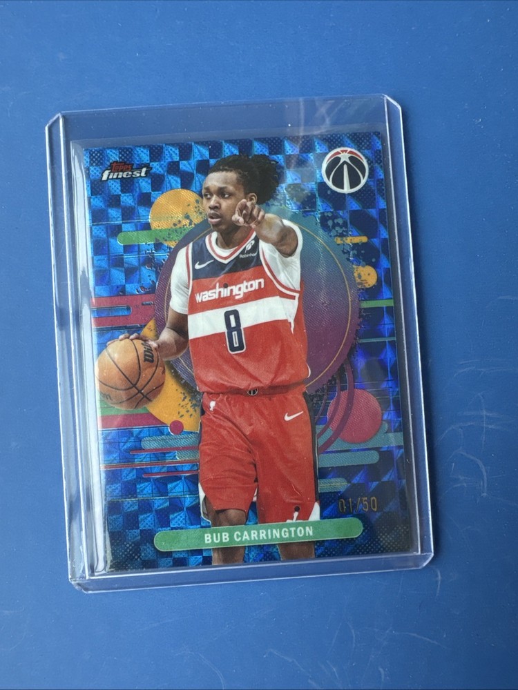 2025-26 Topps Finest – Uncommon Bub Carrington #156 Blue Refractor /50
