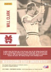 2015 Panini Contenders #6 Will Clark Old School Colors Mississippi St.