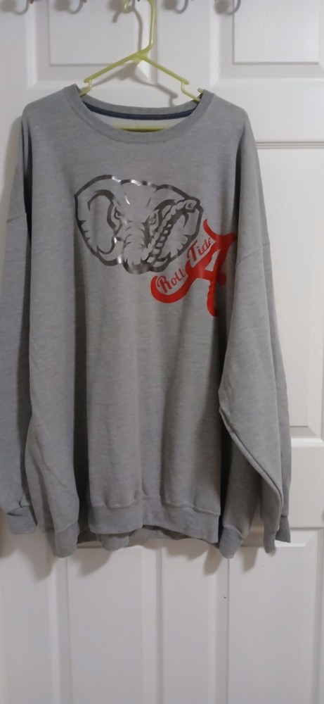 Alabama Crimson Tide Football Fruit Of The Loom Sweatshirt Gray 4XL Homemade EUC