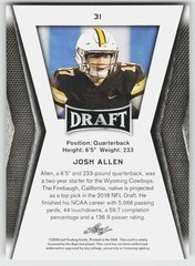 2018 Leaf Draft #31 Josh Allen FOOTBALL Wyoming Cowboys