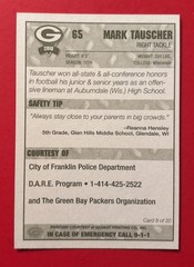 2010 GREEN BAY PACKERS MARK TAUSCHER Regional Police Football Card NFL FPD