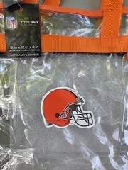 NFL Stadium Approved Clear Tote Bag with Zipper 12x12x6 Inches Cleveland Browns