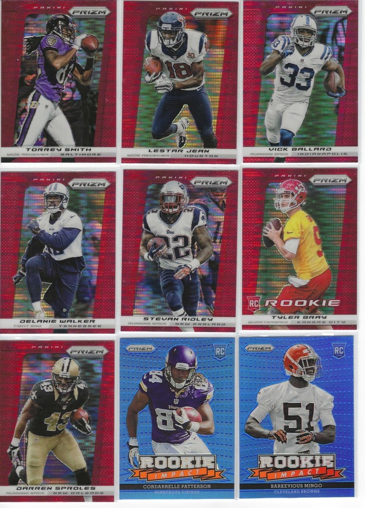 2013 Panini Prizm NFL Football pick your parallel & inserts Blue Red Pulsar Camo