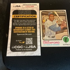 Autographed 1973 Topps WILLIE CRAWFORD. JSA CERT
