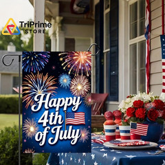 Happy 4th of July Garden Flags for Outside 12×18 Double 12&Prime;x18&Prime;, Inches
