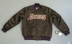 Starter L.A. Lakers Black LABEL BLACK Purple GOLD [LS930168] Satin SMALL Jacket