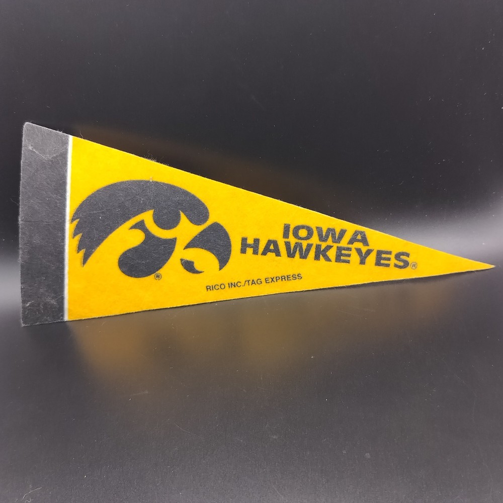Iowa Hawkeyes NCAA College Mini Pennant Flag Felt RICO INC. 9 Inches Long
