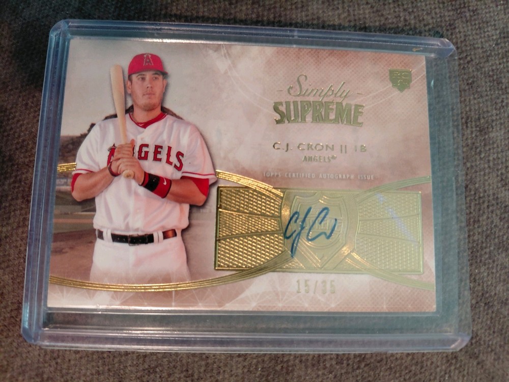 2014 Topps Supreme Simply Supreme Sepia 15/35 CJ Cron #SSU-CC Auto db5