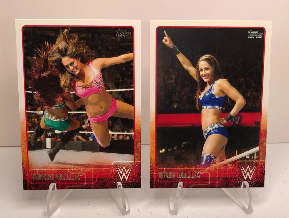2015 Topps WWE | #55 Nikki Bella & # 12 Brie Bella | 2 Card Lot | Base