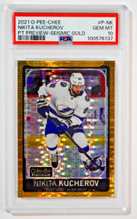 2021 O-Pee-Chee Nikita Kucherov Platinum Preview Seismic Gold /25 PSA 10