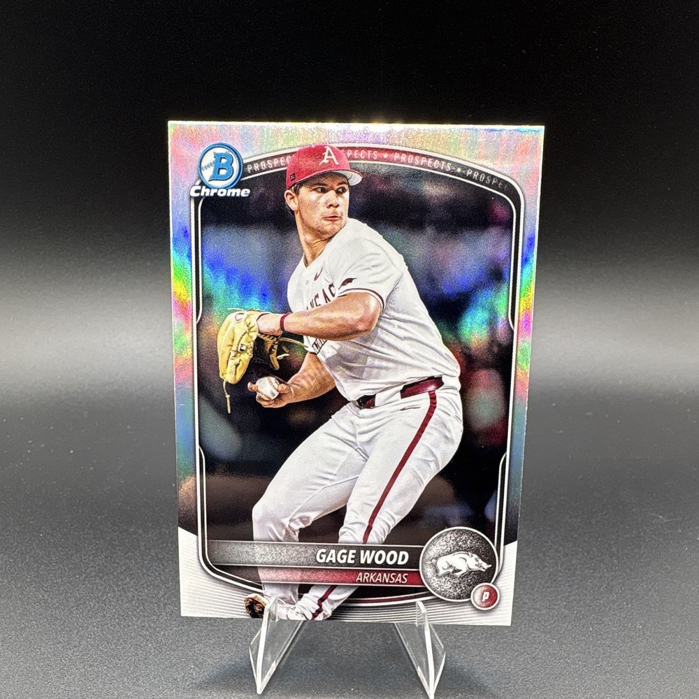 Topps 2025 Bowman Chrome Draft Gage Wood #BDC-4 Razorbacks college variation