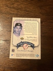 2003 Upper Deck Yankees Signature Series Pride of New York Auto Gene Michael