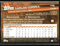 2017 Topps Chrome #112 Carlos Correa Purple Refractor #/299