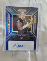 Panini 2024 Prizm WWE Solo Sikoa Sensational Signatures Blue Prizm Auto /49