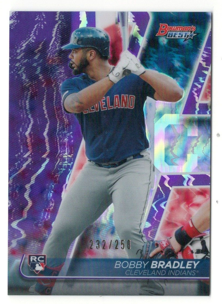 Bobby Bradley 2020 Bowman&rsquo;s Best Purple Refractors /250 #13 Numbered Rookie