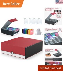 4-Row【3200+】 Trading Card Storage Box, Card Organizer Holder with 24 Dividers…