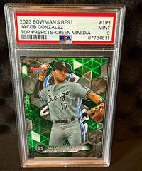 Topps 2023 Bowman&rsquo;s Best Jacob Gonzalez TP-1 Green Mini-Diamond /99 PSA 9
