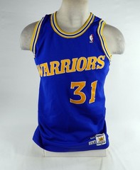 1988-89 Golden State Warriors Shelton Jones #31 Game Issued Blue Jersey 42 650