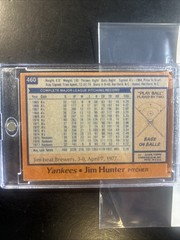 Jim “Catfish”Hunter Signed New York Yankees Pic1978 Baseball Card No COA Vintage