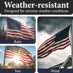 American Flags for Outside 6X10-100% MADE 6 by 10 Foot, red, white, and blue