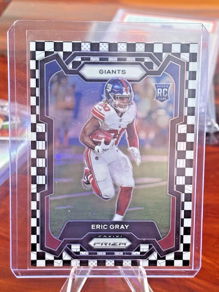 2023 Panini Prizm Eric Gray Black & White Checker Rookie (RC) #377 Giants
