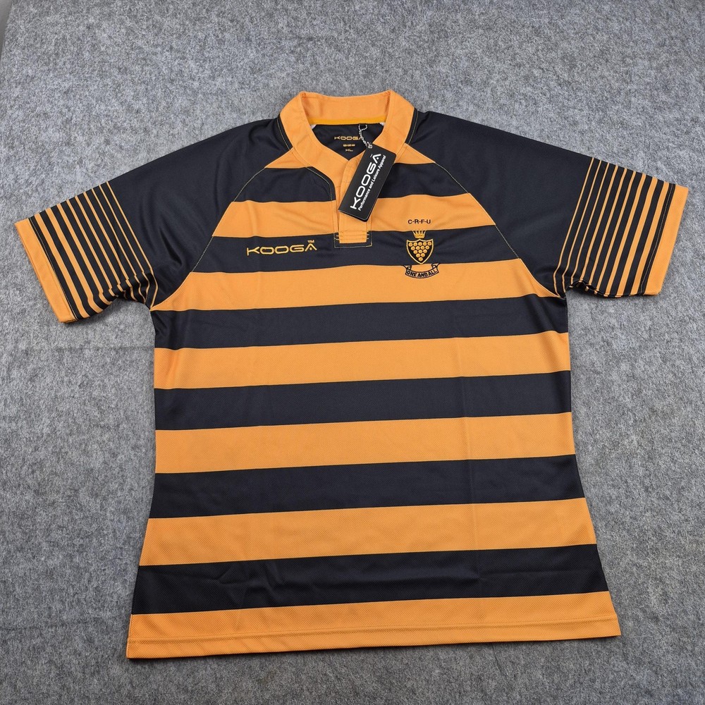 Cornwall Rugby Shirt Mens XL Black Yellow Kooga Union Jersey CRFU Top