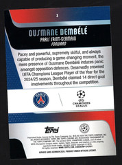 2026 Topps Chrome Ousmane Dembele #3 Blue Mini Diamond Refractor /150 France PSG