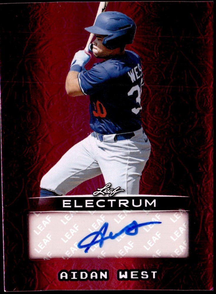 2026 Leaf Electrum – Base Autographs Pink #BA-AW2 Aidan West #/4