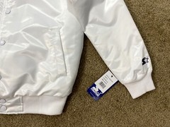 Lakers Jacket Los Angeles NBA STARTER Snap Down « POWER FORWARD » WHITE MEDIUM