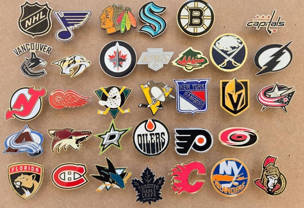 NHL Enamel Hat Pin Logo Hockey Team Flyers Capitals Kings Canada